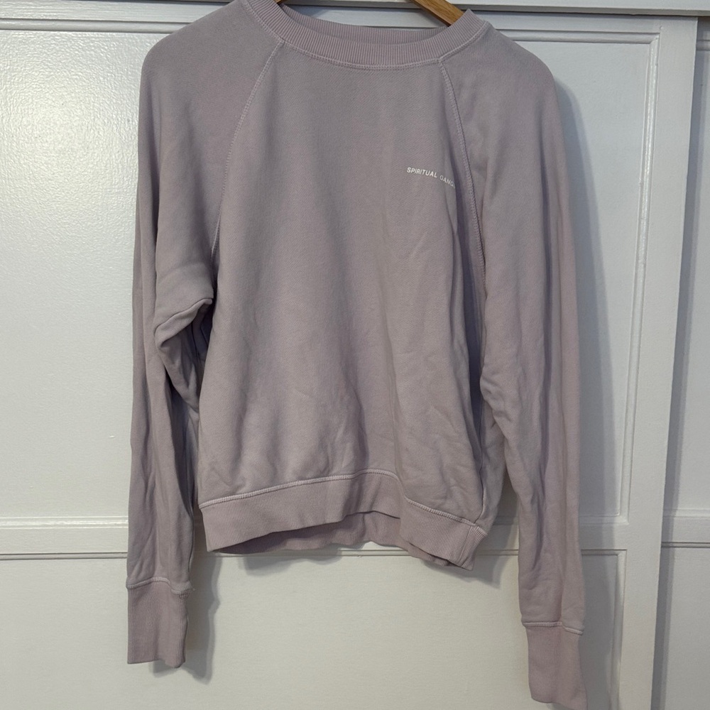 Spiritual gangster pink/purple crewneck sweatshirt